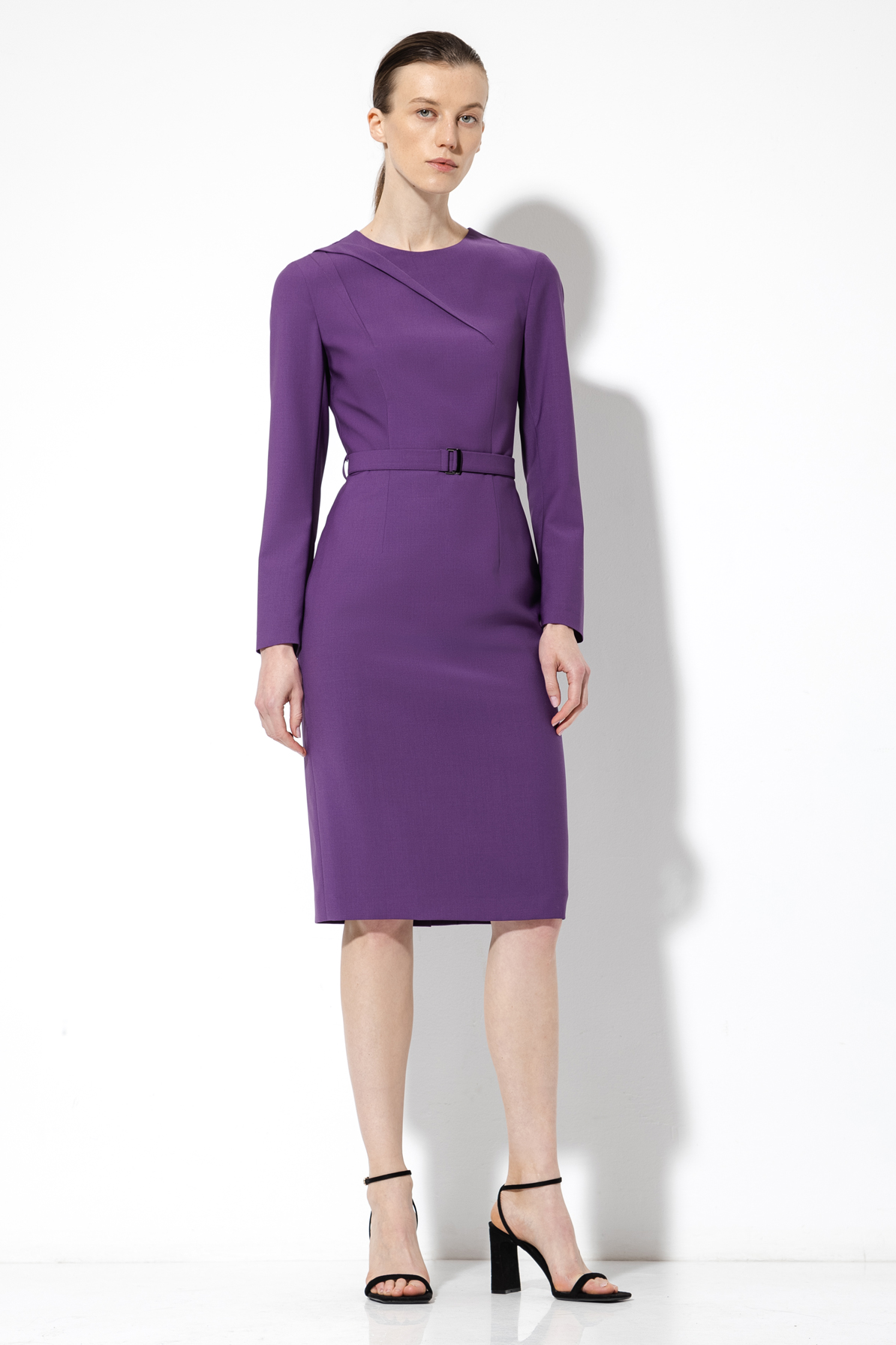 Платье-футляр с драпировкой VASSA&Co, пол женский, цвет фиолетовый, фото №2