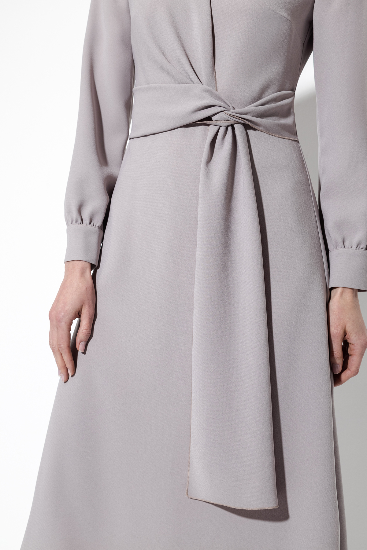 Платье с узлом VASSA&Co, пол женский, цвет бежевый, фото №3