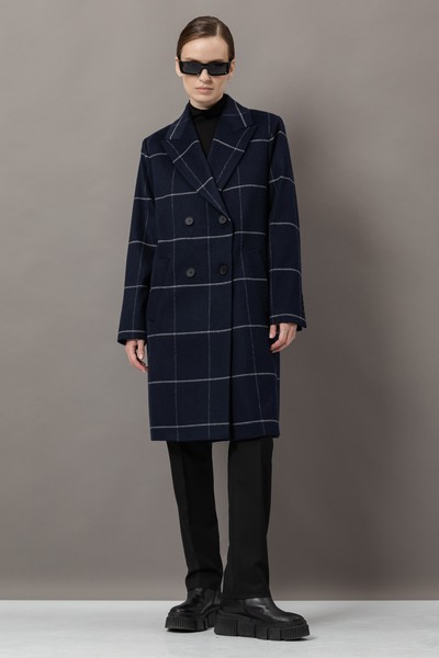 Пальто прямого кроя VASSA&Co, пол женский, цвет синий, фото №3