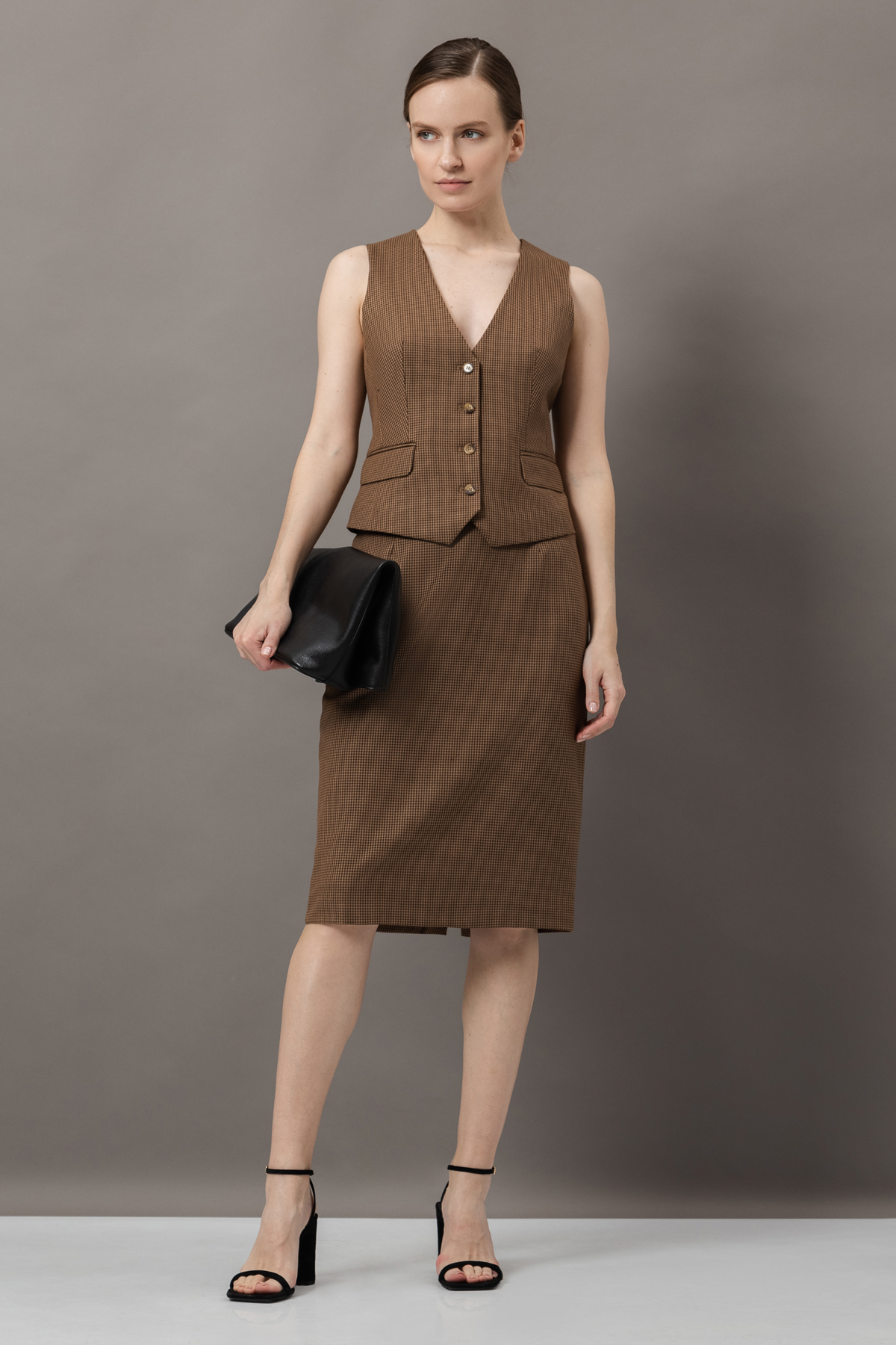 Юбка-карандаш VASSA&Co, пол женский, цвет коричневый, фото №2