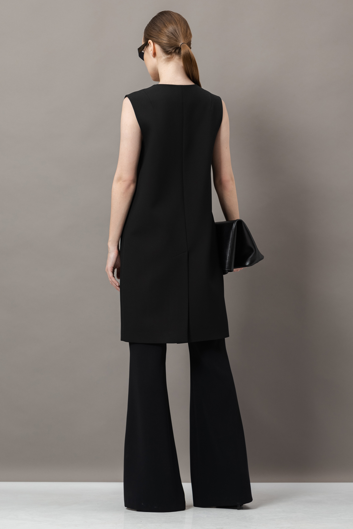 Удлиненный жилет VASSA&Co, пол женский, цвет черный, фото №5
