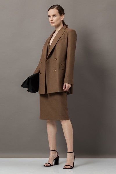 Юбка-карандаш VASSA&Co, пол женский, цвет коричневый, фото №5