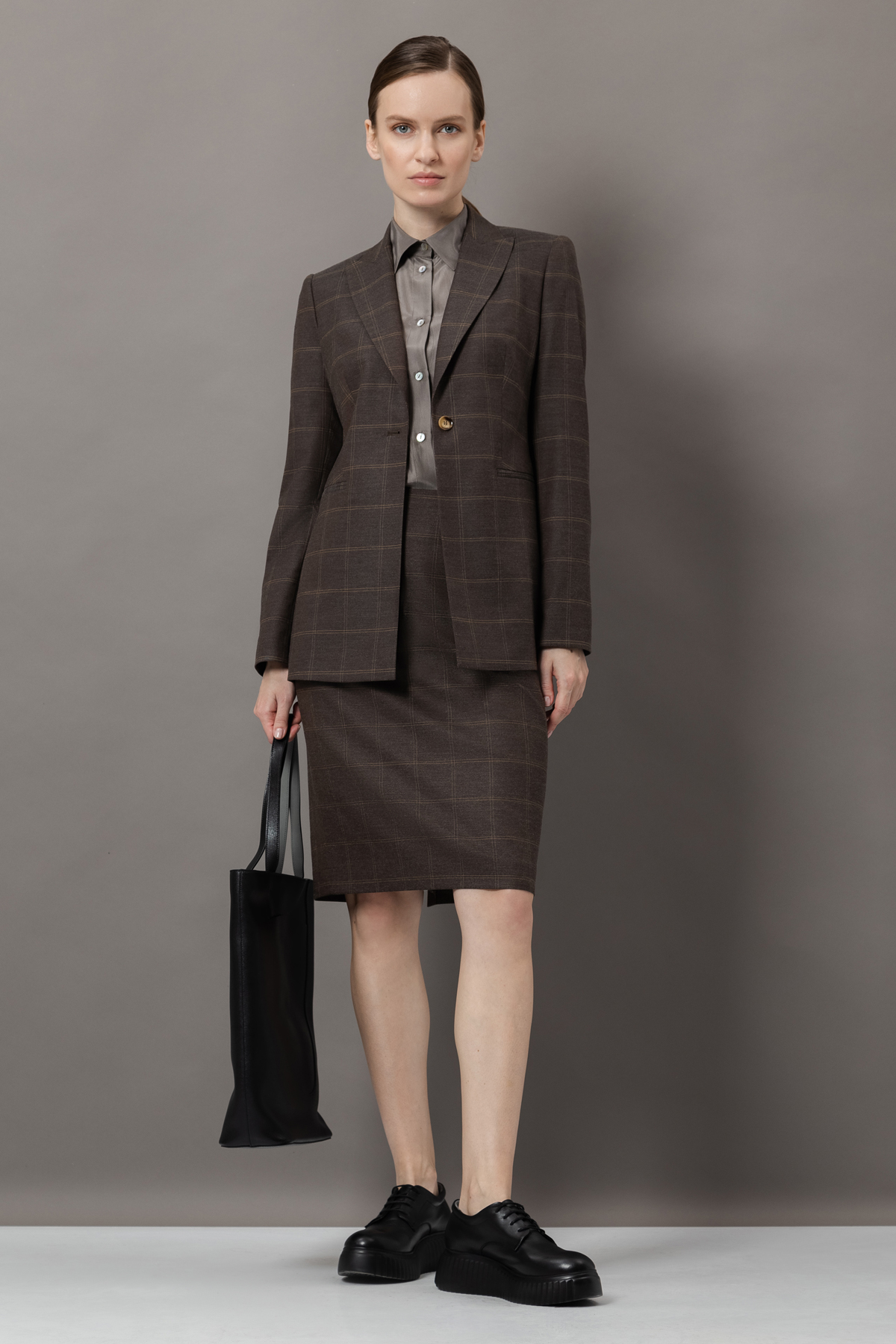 Юбка-карандаш VASSA&Co, пол женский, цвет коричневый, фото №4