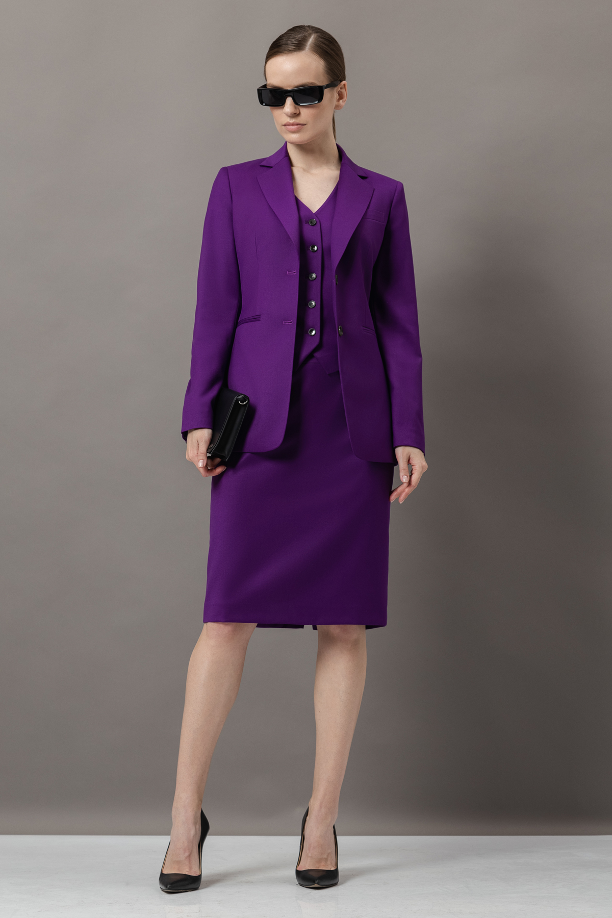 Юбка-карандаш VASSA&Co, пол женский, цвет фиолетовый, фото №2