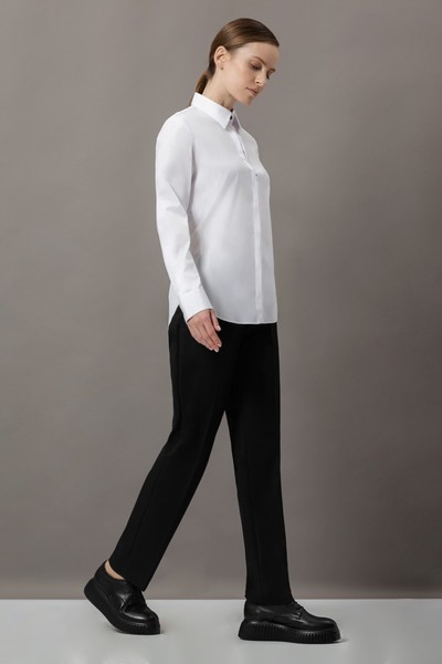 Рубашка с контрастными пуговицами VASSA&Co, пол женский, цвет белый, фото №3