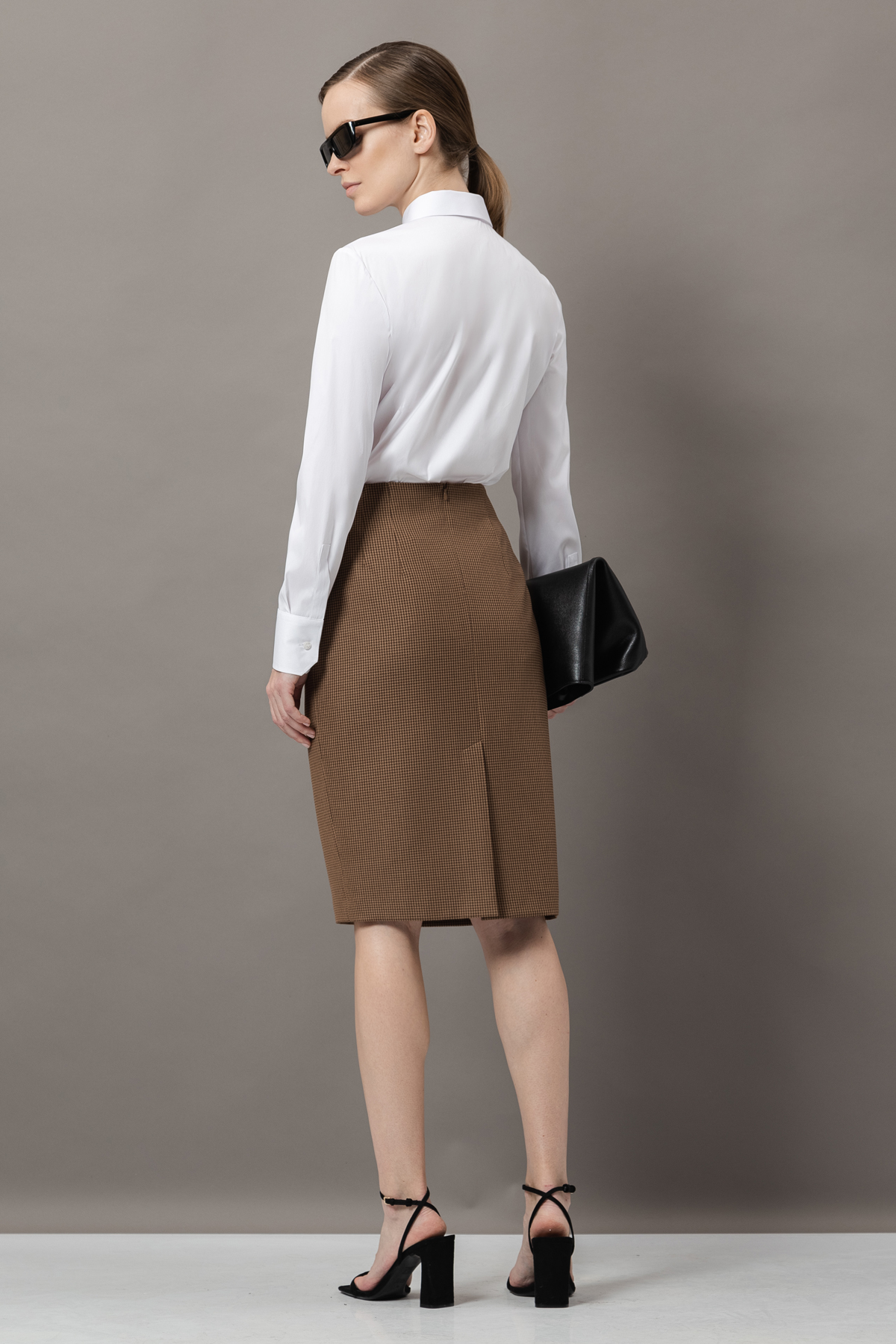 Юбка-карандаш VASSA&Co, пол женский, цвет коричневый, фото №7