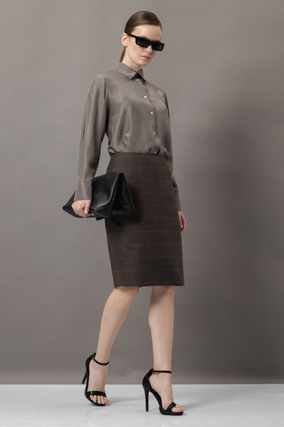 Юбка-карандаш VASSA&Co, пол женский, цвет коричневый, фото №5