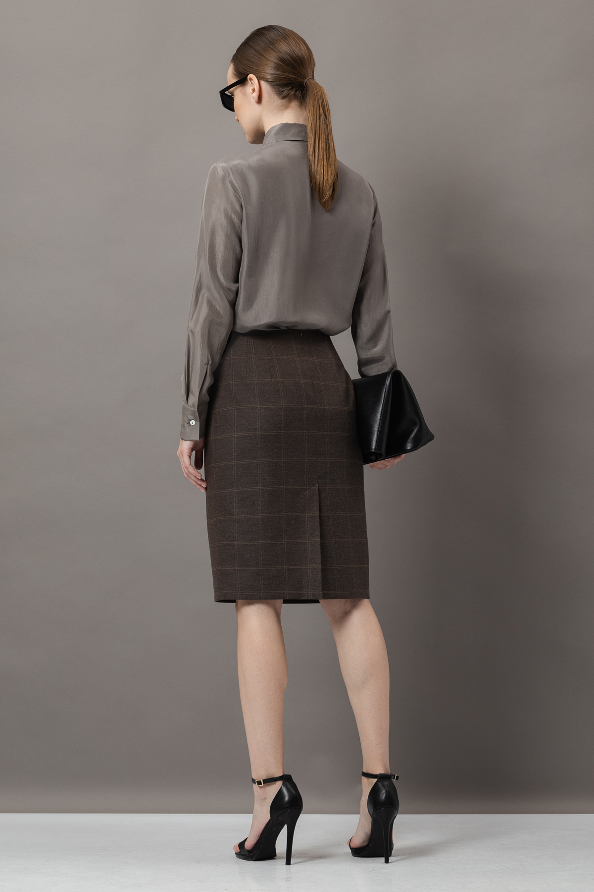 Юбка-карандаш VASSA&Co, пол женский, цвет коричневый, фото №6