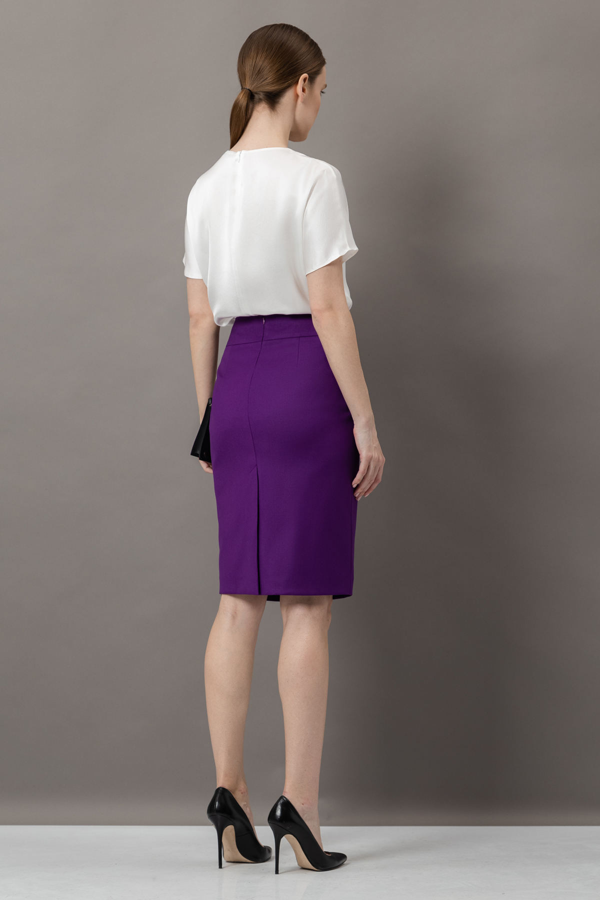 Юбка-карандаш VASSA&Co, пол женский, цвет фиолетовый, фото №5