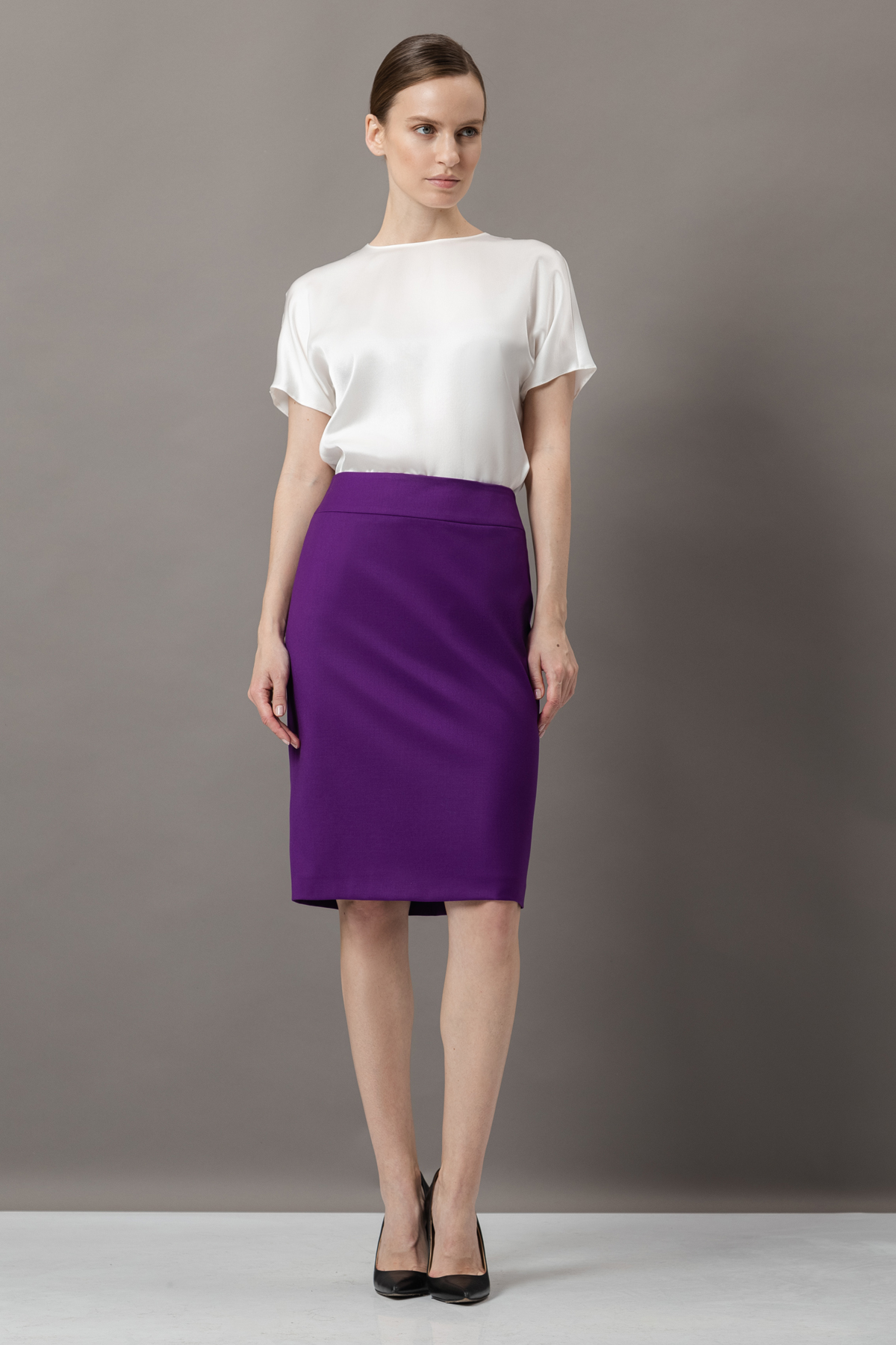 Юбка-карандаш VASSA&Co, пол женский, цвет фиолетовый, фото №4