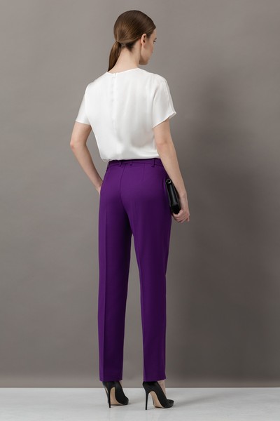 Брюки акцентного цвета VASSA&Co, пол женский, цвет фиолетовый, фото №5