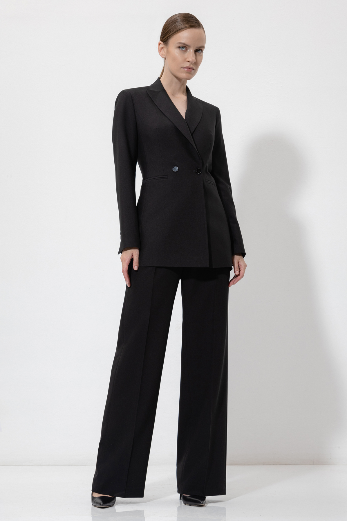 Двубортный жакет VASSA&Co, пол женский, цвет черный, фото №2