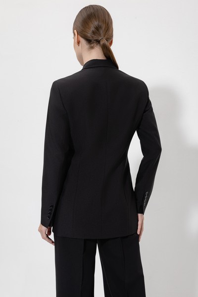 Двубортный жакет VASSA&Co, пол женский, цвет черный, фото №5