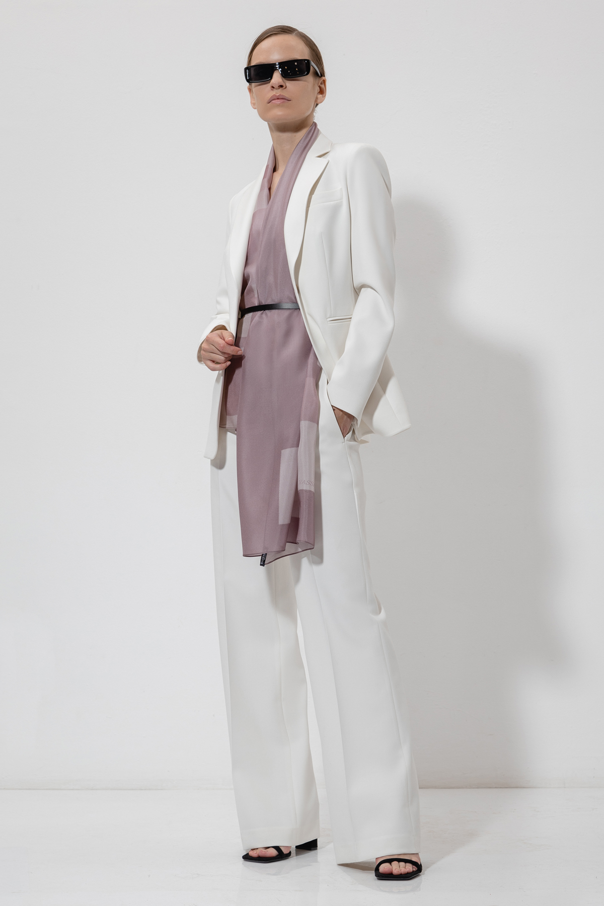 Scarf VASSA&Co, пол female, цвет violet, фото №4