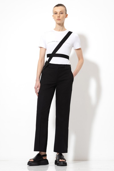 Брюки со съемной деталью VASSA&Co, пол женский, цвет черный, фото №2