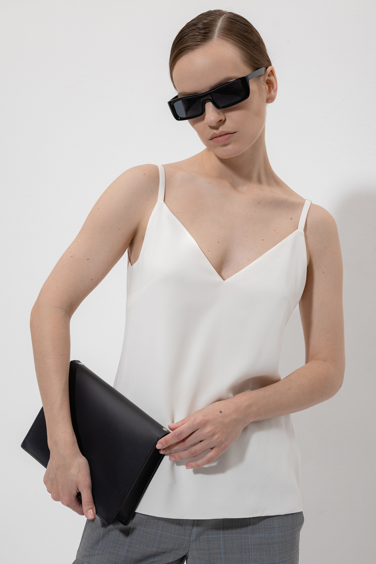 Топ в бельевом стиле VASSA&Co, пол женский, цвет белый, фото №2