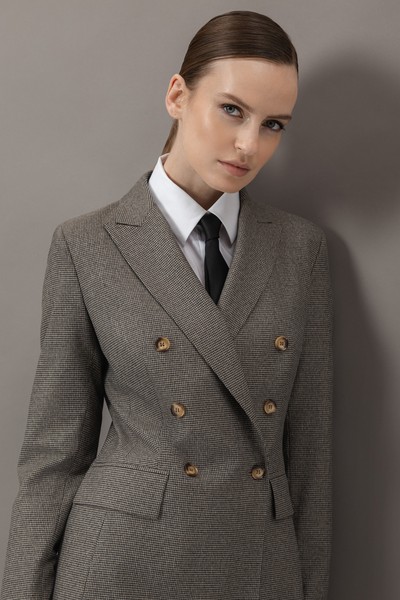 Двубортный жакет VASSA&Co, пол женский, цвет коричневый, фото №7