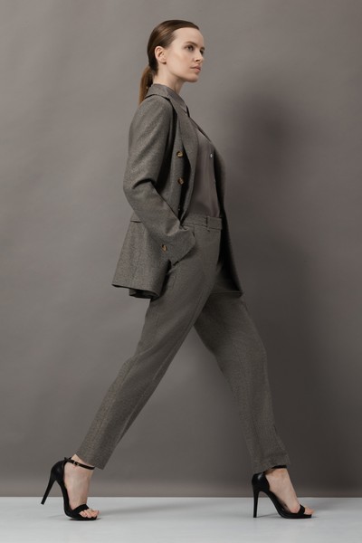 Двубортный жакет VASSA&Co, пол женский, цвет коричневый, фото №3