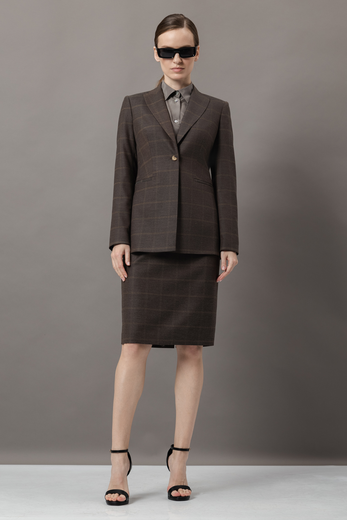 Однобортный жакет VASSA&Co, пол женский, цвет коричневый, фото №2