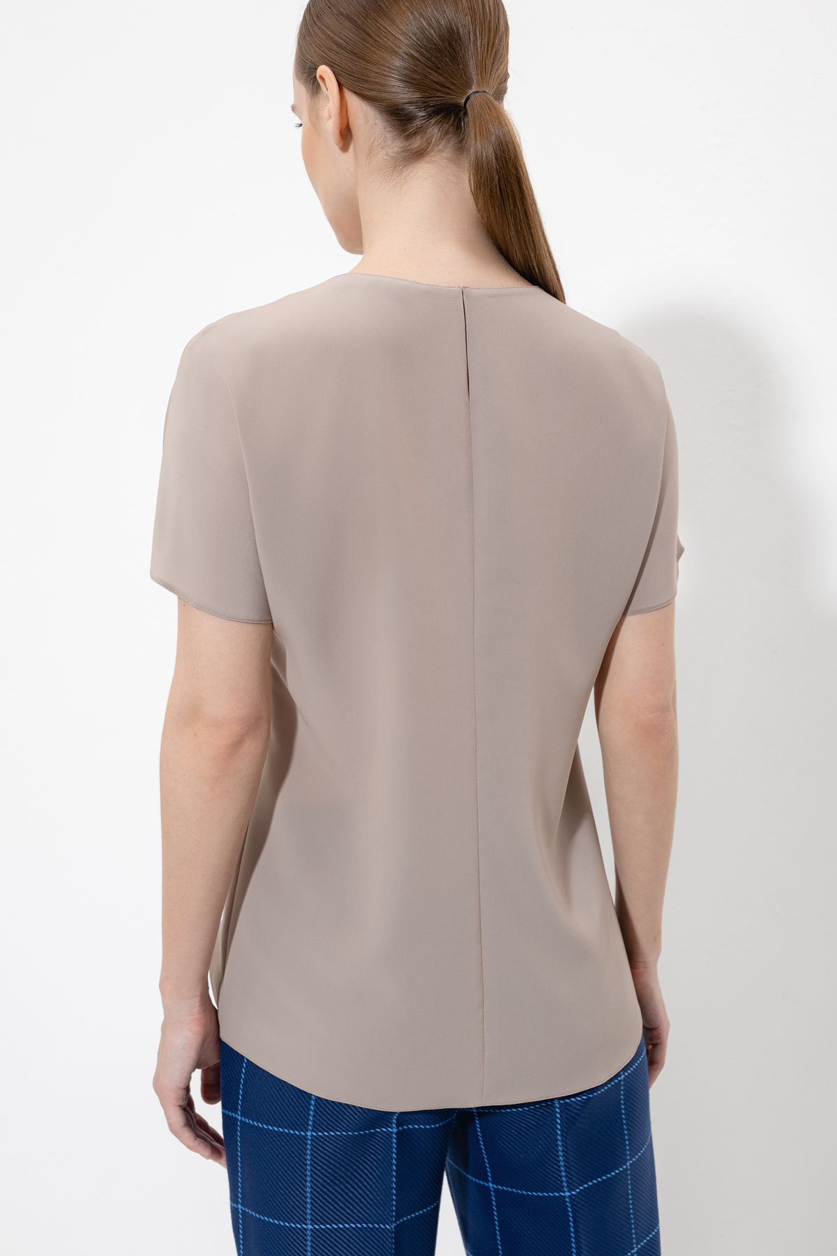 Базовая блузка VASSA&Co, пол женский, цвет бежевый, фото №4