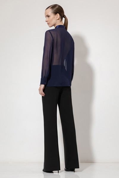 Блузка с прозрачной спинкой VASSA&Co, пол женский, цвет синий, фото №4