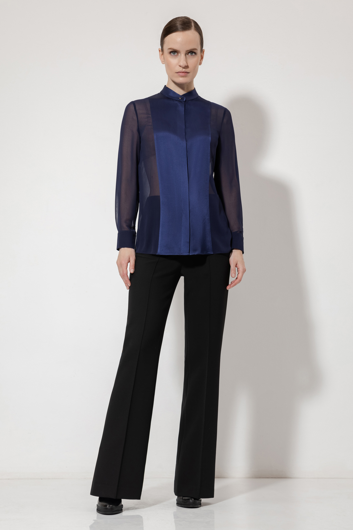 Блузка с прозрачной спинкой VASSA&Co, пол женский, цвет синий, фото №3