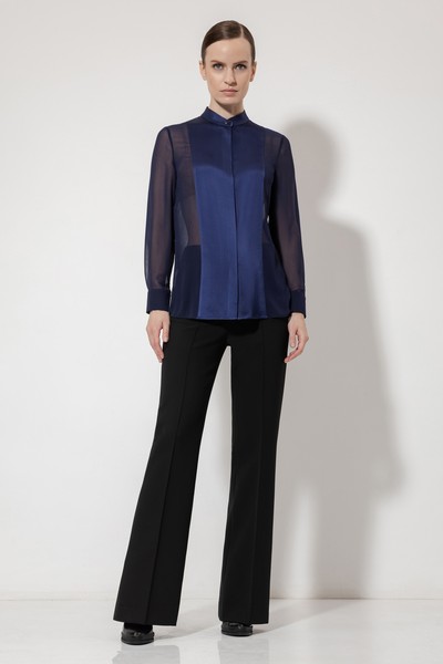 Блузка с прозрачной спинкой VASSA&Co, пол женский, цвет синий, фото №3