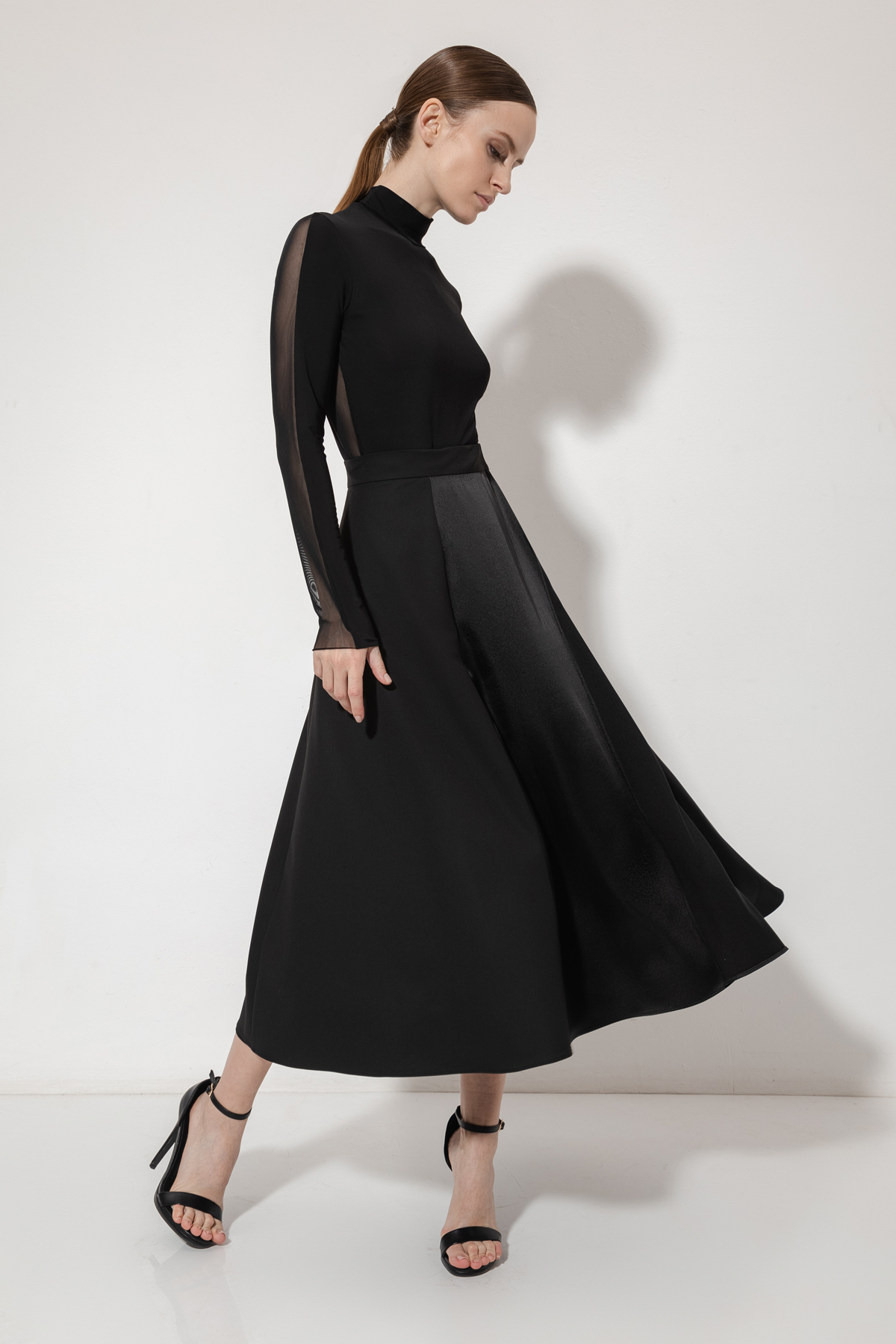 Юбка с разрезом VASSA&Co, пол женский, цвет черный, фото №3