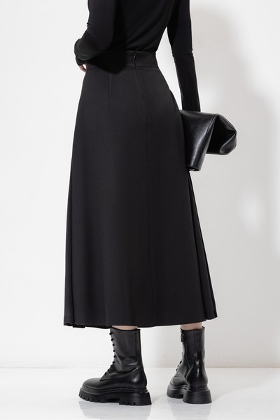 Юбка с асимметричной деталью VASSA&Co, пол female, цвет black, фото №3