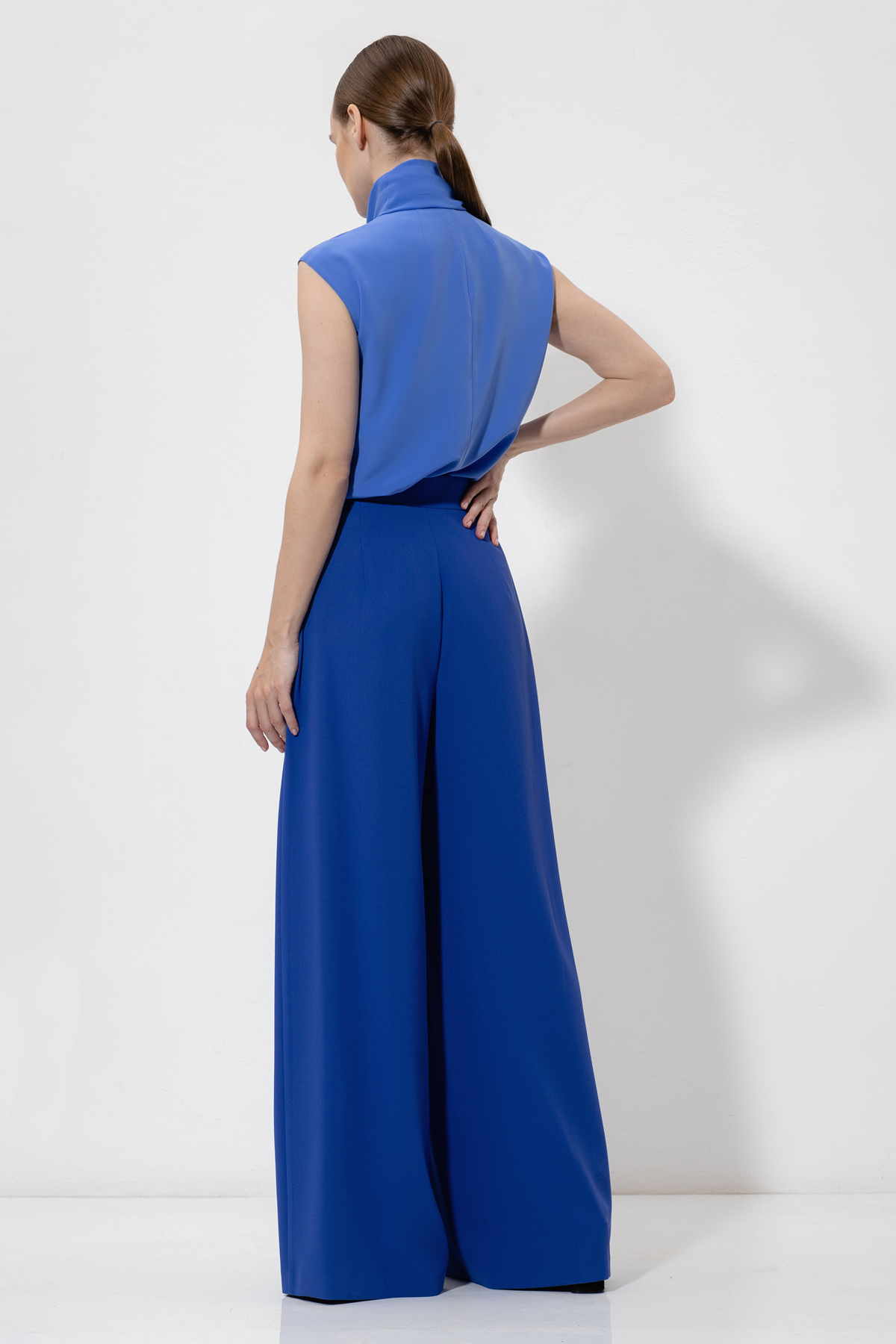 Брюки палаццо VASSA&Co, пол женский, цвет синий, фото №3