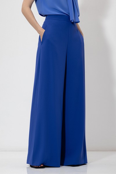 Брюки палаццо VASSA&Co, пол женский, цвет синий, фото №2