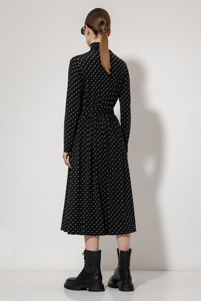 Платье-баллон с принтом VASSA&Co, пол женский, цвет черный, фото №5