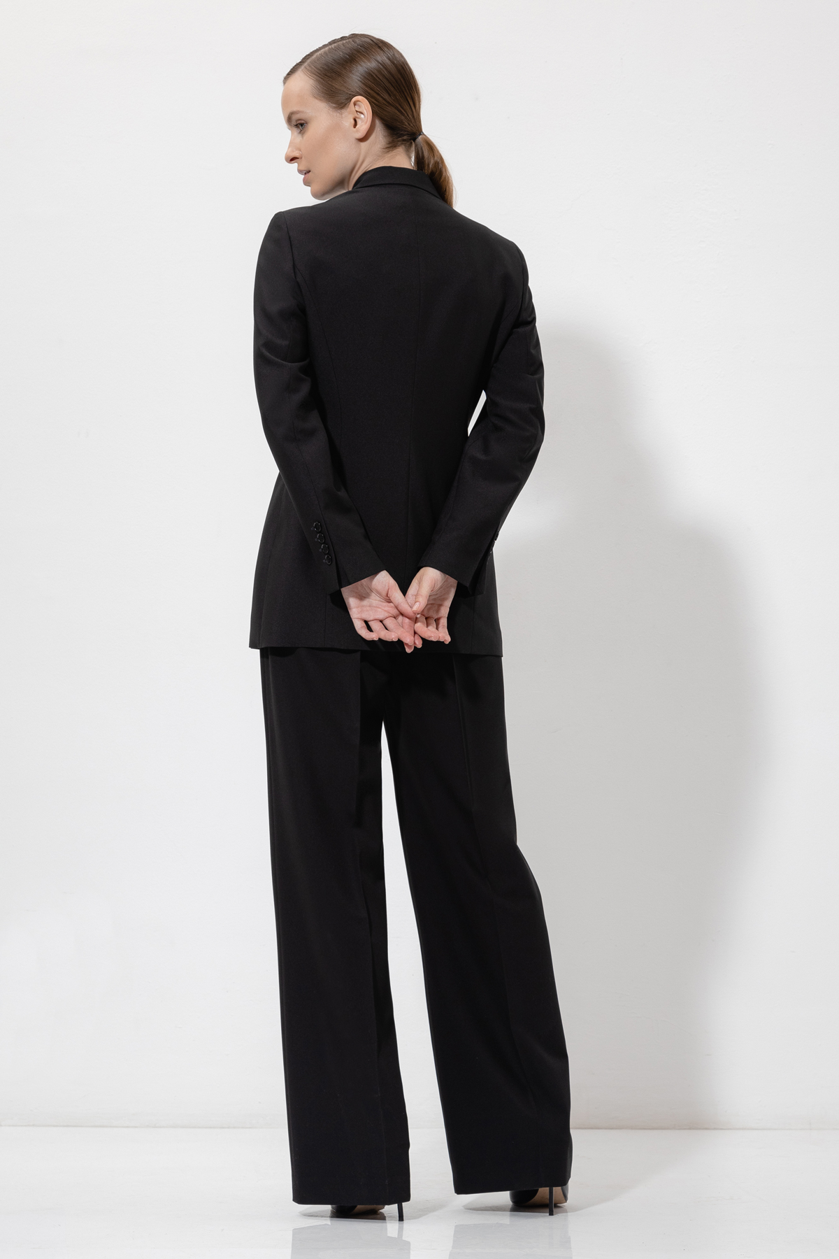 Двубортный жакет VASSA&Co, пол женский, цвет черный, фото №4
