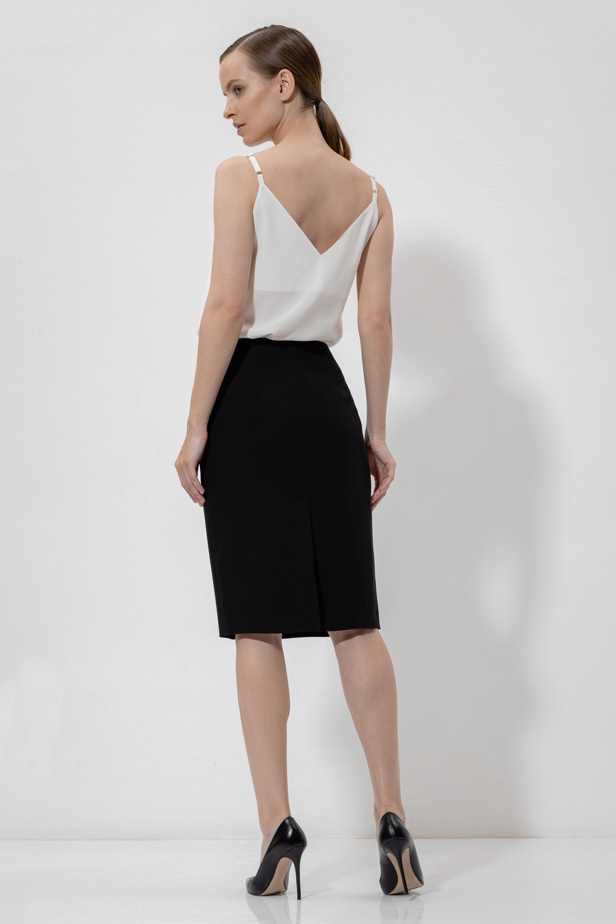 Юбка-карандаш VASSA&Co, пол женский, цвет черный, фото №4