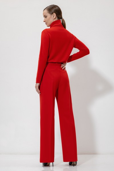Брюки VASSA&Co, пол женский, цвет красный, фото №4