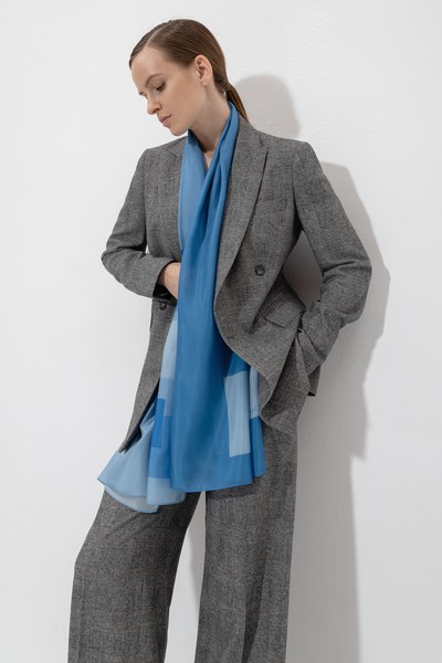 Scarf VASSA&Co, пол female, цвет синий, фото №5