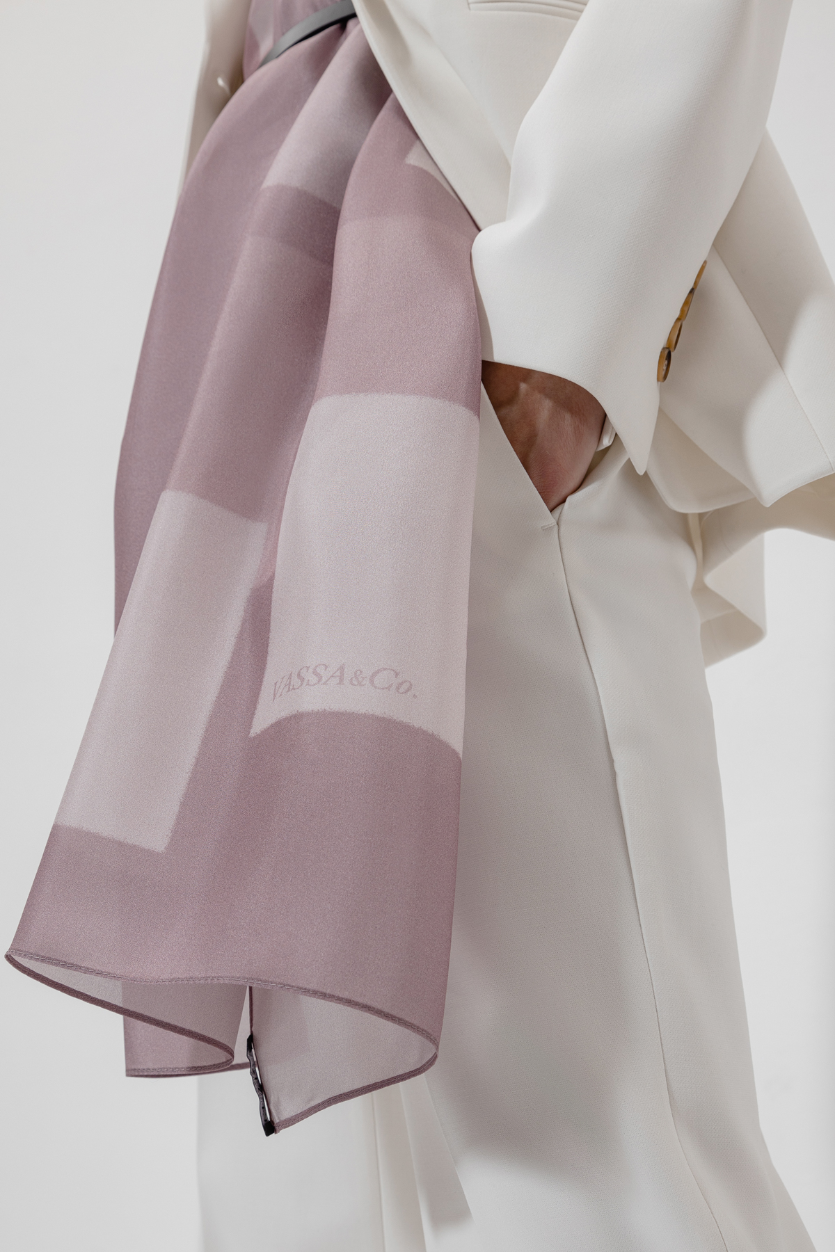 Scarf VASSA&Co, пол female, цвет violet, фото №5