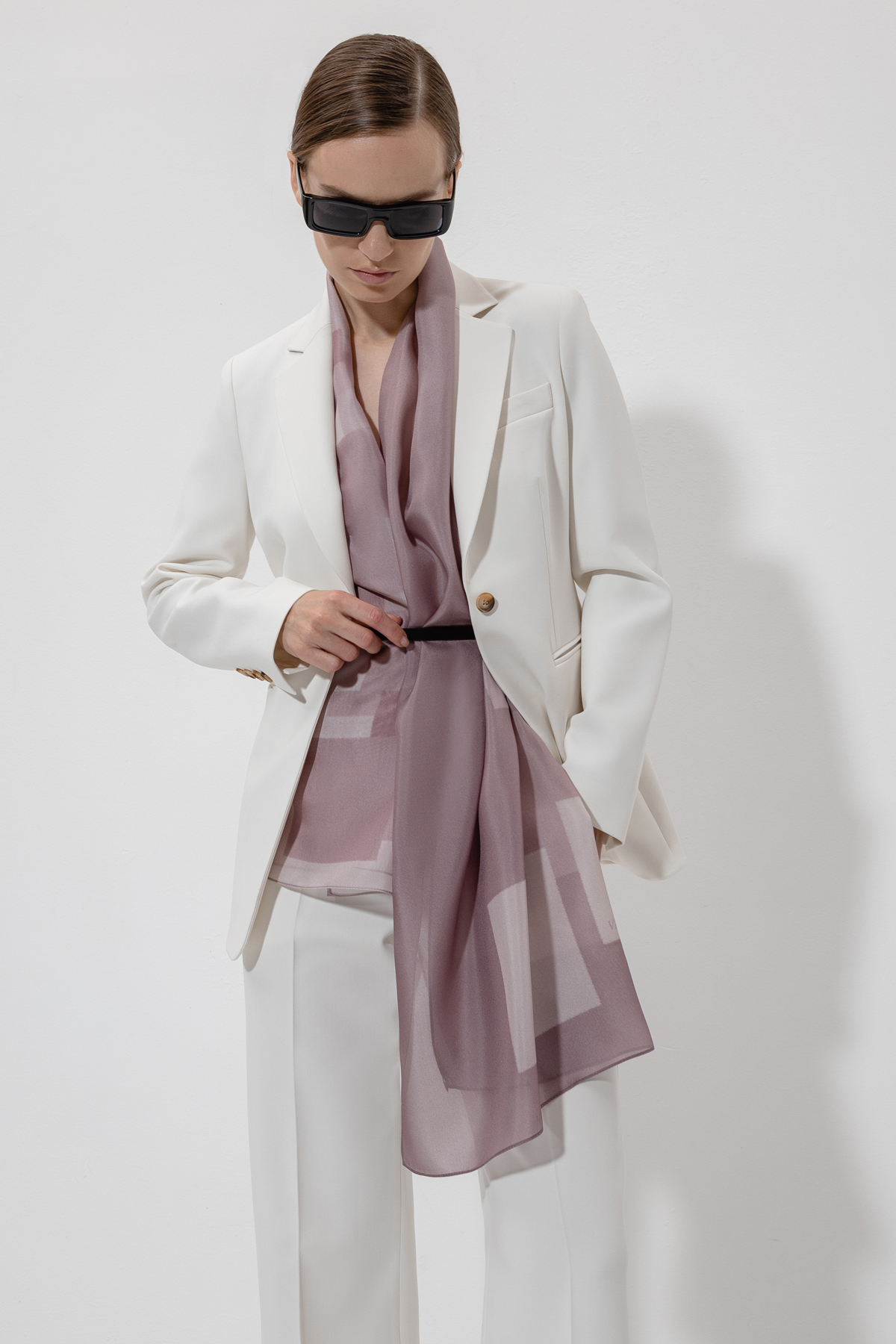 Scarf VASSA&Co, пол female, цвет violet, фото №3