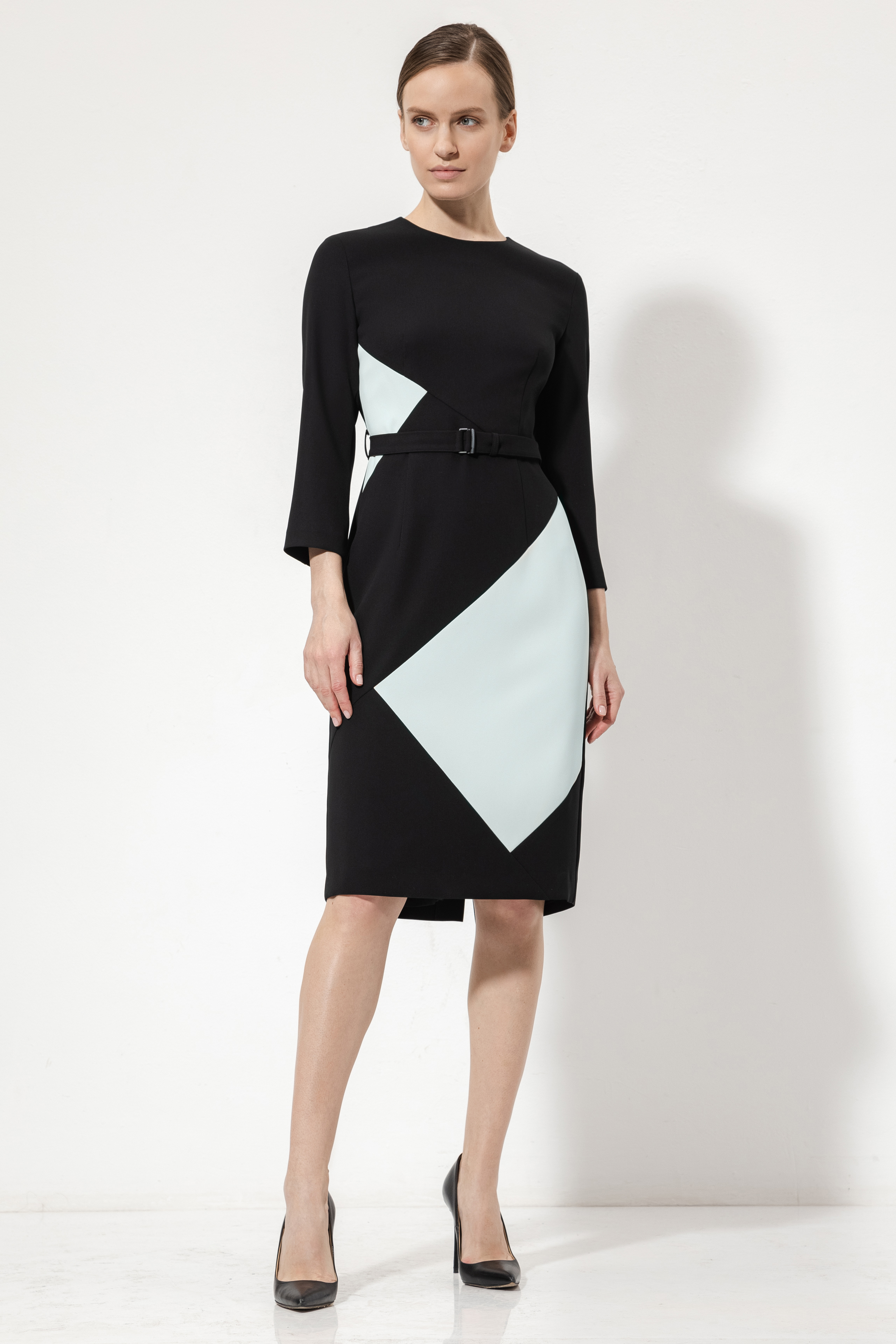 Платье с графичными деталями VASSA&Co, пол женский, цвет голубой, фото №3