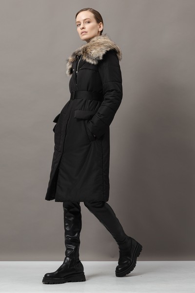 Пальто из плащевой ткани VASSA&Co, пол женский, цвет черный, фото №5