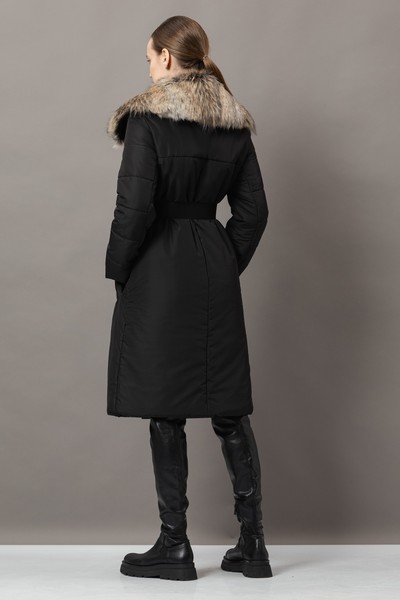 Пальто из плащевой ткани VASSA&Co, пол женский, цвет черный, фото №6