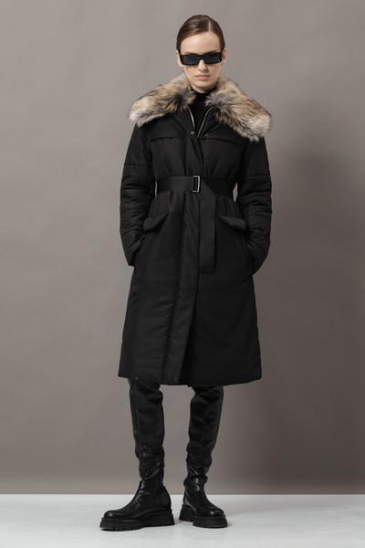 Пальто из плащевой ткани VASSA&Co, пол женский, цвет черный, фото №4