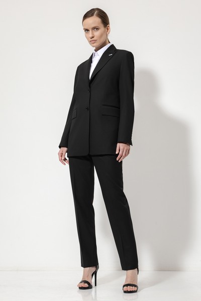 Базовый жакет с вышивкой VASSA&Co, пол женский, цвет черный, фото №3