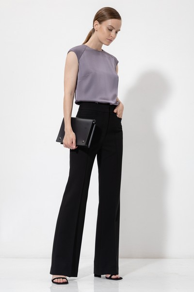 Блузка с фактурными вставками VASSA&Co, пол женский, цвет фиолетовый, фото №3