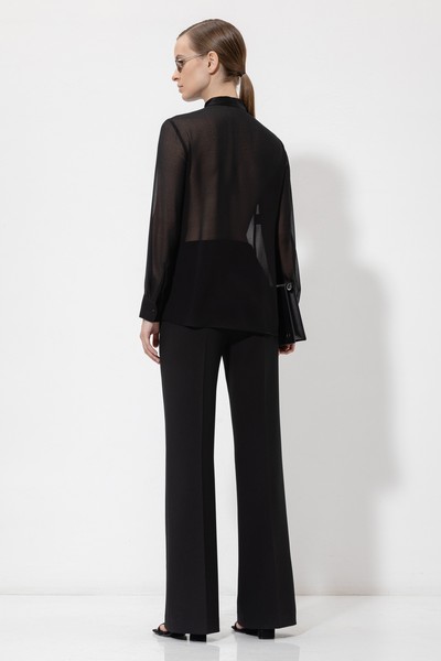 Блузка с прозрачной спинкой VASSA&Co, пол женский, цвет черный, фото №4