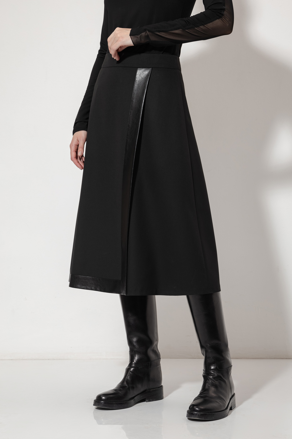 Юбка с имитацией запаха VASSA&Co, пол женский, цвет черный, фото №5