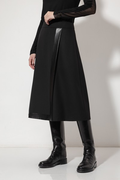 Юбка с имитацией запаха VASSA&Co, пол женский, цвет черный, фото №5