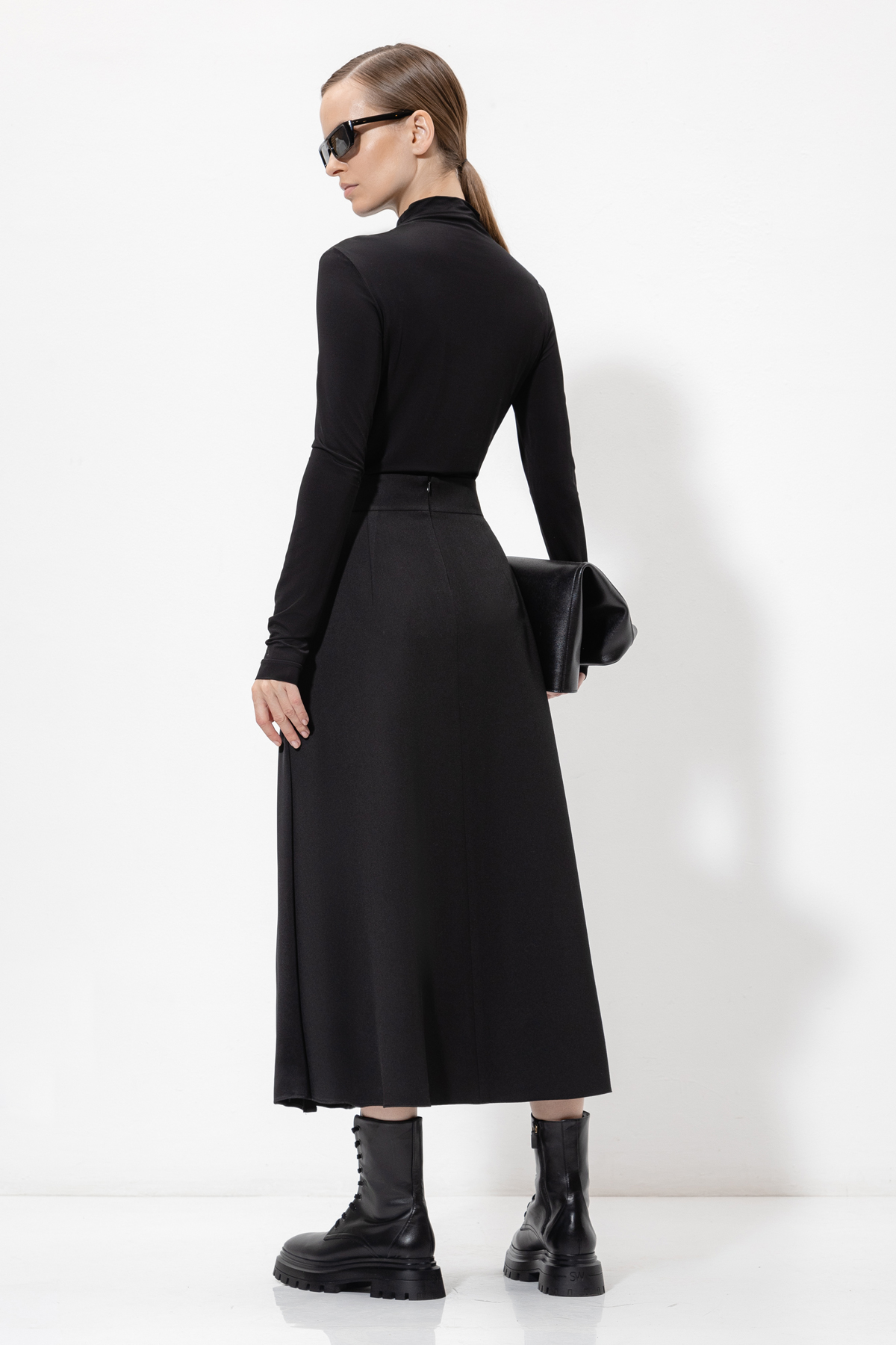 Юбка с асимметричной деталью VASSA&Co, пол female, цвет black, фото №5