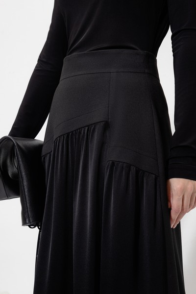 Юбка с асимметричной деталью VASSA&Co, пол female, цвет black, фото №6