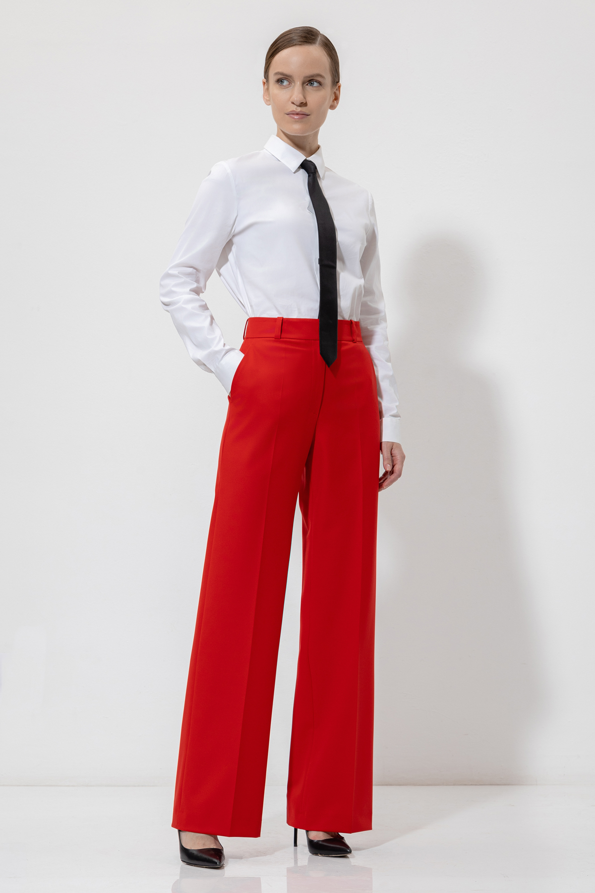 Брюки VASSA&Co, пол женский, цвет красный, фото №3